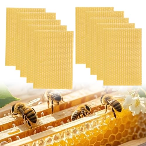 Beeswax Sheets Beehive Wax Foundation Sheets Natural and Additive-Free, for Candle Making, Crafts, Beekeeping, and DIY Projects, High-Quality Beeswax for Pure, Eco-Friendly Creations