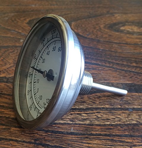 3" Dial 2.5" Stem 1/2" NPT Threaded Stainless Steel Thermometer Moonshine Still Condenser Brew Pot Mash Tun