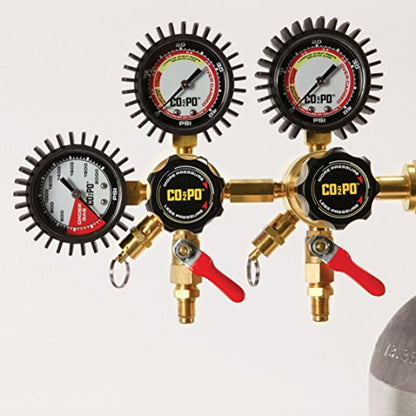 CO2PO High Pressure Machined Brass Double Body CO2 Regulator