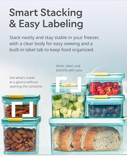 LocknLock Freezer Fit Plastic Freezer Containers | Airtight Stackable Food Storage for Meal Prep | Microwave & Dishwasher Safe | BPA Free Freezer Container with Lid, 450ml - size: 450ml