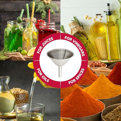 HIC Kitchen Condiment Funnels, Set of 3, 0.5-Ounces, 0.75-Ounces, and 2-Ounce Capacities - style: Set of 3, Condiment Funnels