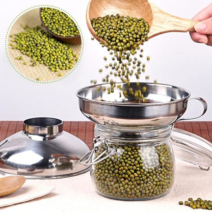 Canning Funnel - Grade Stainless Steel Wide Mouth Funnels for Kitchen Use | Supplies Kit for Wide and Regular Mason Jars - color: L