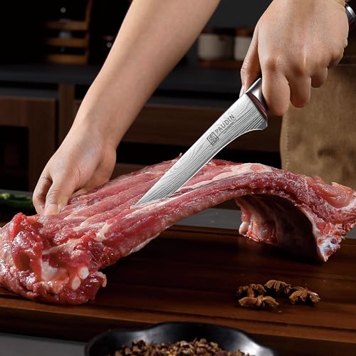 PAUDIN Boning Knife 6 Inch, Super Sharp Fillet Knife, German High Carbon Stainless Steel Deboning Knives, Professional Boning Knives for Meat Poultry Chicken, Pakkawood Handle with Gift Box - style: 6'' Boning Knife