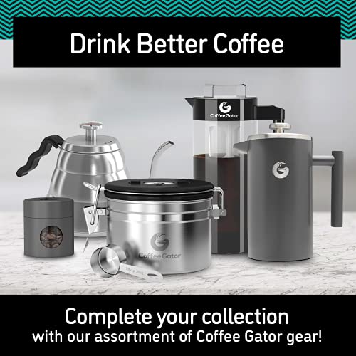 Coffee Gator Gooseneck Kettle with Thermometer - 40oz Premium Stainless Steel Pour Over Coffee Maker Kettles, Stove Top, w/Precision Drip Spout, for Drip Coffee, French Press, Tea Kettle, 5 Cup, 1.2L - size: 40 fl oz