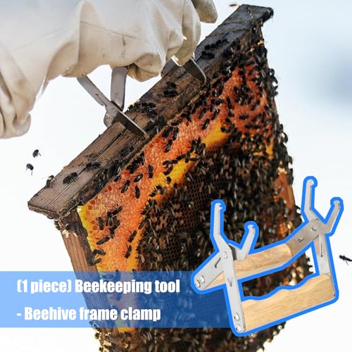 ordinarYone Stainless Steel Beekeeper Frame Holder With Ergonomic Wooden Handle Suitable For Beekeeping And Comfort