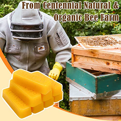 TRINIDa 24 oz Yellow Beeswax Bars, Natural Organic Beeswax Block 24 PCS, Bees Wax Candle Making, Beeswax for Candle Making, Bees Wax Making for Skincare, Lip Balms, Lotions, DIY Cosmetic Grade Gift - color: Bar 24pcs