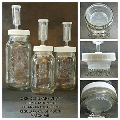 BETTER than Glass Fermentation Weights - Food Grade Plastic Mason Jar Food Fermentation Weights CUPS keep food submerged in brine (6-3" WIDE MOUTH CUPS ONLY, NOT KITS) - size: 6-3" WIDE MOUTH CUPS ONLY, NOT KITS