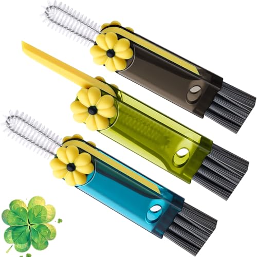 3 in 1 Cup Lid Gap Cleaning Brush, Cup Lid Brush, Multifunctional Water Bottle Cleaning Brush, Home Kitchen Crevice Brush Tools for Tiny Cup Lid Detail, Bottle Tight Spaces Cup(3 PCS) - color: Black, Green, Blue(3pcs)