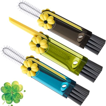 3 in 1 Cup Lid Gap Cleaning Brush, Cup Lid Brush, Multifunctional Water Bottle Cleaning Brush, Home Kitchen Crevice Brush Tools for Tiny Cup Lid Detail, Bottle Tight Spaces Cup(3 PCS) - color: Black, Green, Blue(3pcs)