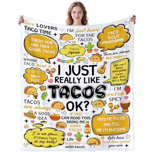 Taco Blanket Gifts for Men Women,Taco Stuff Unique Decor Throw Blanket,Tacos Gifts for Adults Her Wife 60"x50" - color: Taco, size: 60"x50"