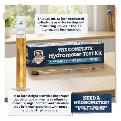 Fermentaholics Hydrometer Test Jar & Measuring Cylinder - Test Homebrewed Beer, Wine, Mead, Cider, & Fermented Beverages - size: 1 Pack