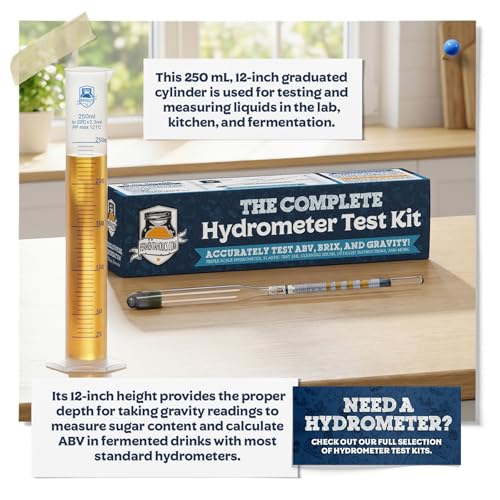 Fermentaholics Hydrometer Test Jar & Measuring Cylinder - Test Homebrewed Beer, Wine, Mead, Cider, & Fermented Beverages - size: 1 Pack