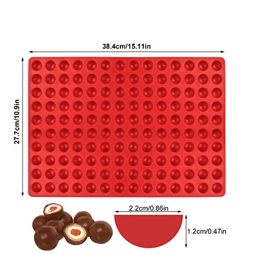 Palksky 140-Cavity Small Round Silicone Mold/Semicircle Chocolate Drops Mold/Dog Treats Pan/Semi Sphere Gummy Candy Molds for Ganache Jelly Caramels Cookies Pet Treats Baking Mold - color: 1PCS 140-Cavity