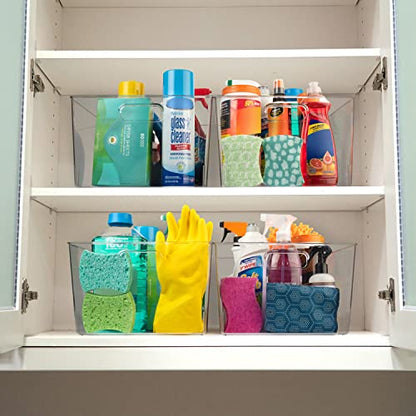 ClearSpace Clear Plastic Storage Bins – XL 8 Pack Perfect Kitchen or Pantry Organization Fridge Organizer and Storage Bins, Cabinet Organizers - size: 8 Pack