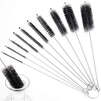 LOVEINUSA Straw Cleaner Brush, 10 Pieces 8.2 Inch Bottle Brush, Nylon Tube Brushes Kit for Reusable Drinking Straws, Sippy Cup, Tumbler, Water Bottle - color: 10pcs
