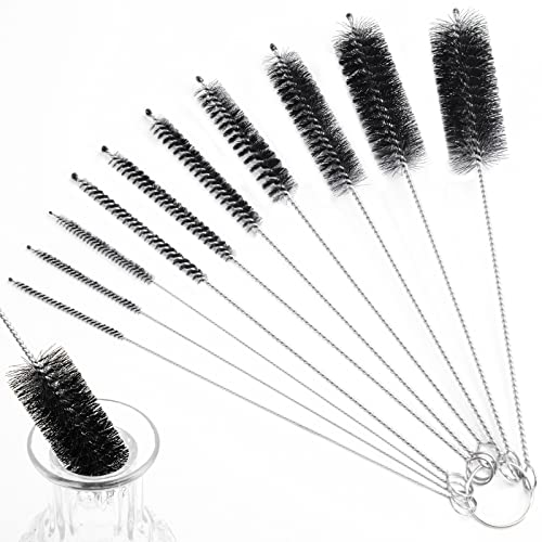 LOVEINUSA Straw Cleaner Brush, 10 Pieces 8.2 Inch Bottle Brush, Nylon Tube Brushes Kit for Reusable Drinking Straws, Sippy Cup, Tumbler, Water Bottle - color: 10pcs