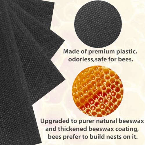 Bee Foundation Sheets for Bee Frames Beehive Beeswax Coated Foundation Sheets Beehive Foundation Sheets Medium Bee Hive Frame Foundation Sheets Waxed Foundation for Beehive Medium Frames 10 Pcs - size: Medium