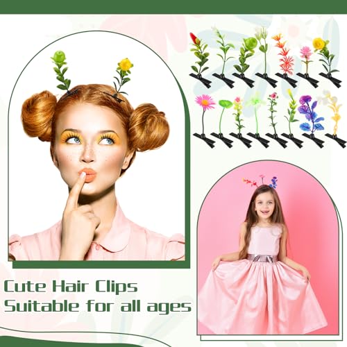 30 Pcs Bean Sprout Hair Clips Rave Mixed Style Plant Hairpins Hair Accessories for Party Irish(Lovely) - style: Lovely