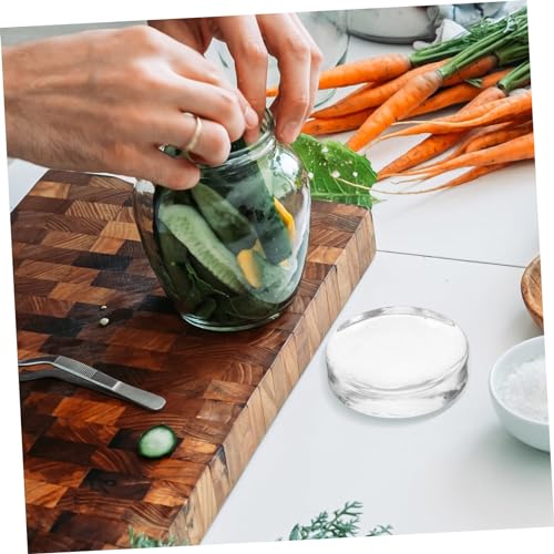 Hemobllo Glass Fermenting Weight for Wide Mouth Jars Pickle Jar Weight Stone for Sauerkraut Kimchi Natural Round Accessory for Fermentation