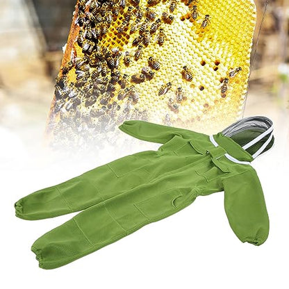Beekeeping Suit Professional Full Body Breathable Mesh Cloth XL with Round Veil Hat - Sting Proof, Ventilated Design, Ideal for Bee Protection and Honey Harvesting