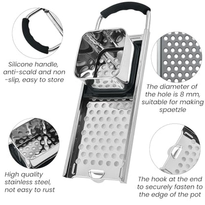 SPEENSUN Spaetzle Maker, Premium Grade Stainless Steel Spaetzle Press, Efficient Homemade Spaetzle and Knoepfle, Dishwasher Safe Spaetzle Noodle Maker with Comfort Handle for Pots Up to 30 CM - style: Spaetzle Maker