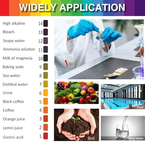 TISMART 4 Pack pH Test Strips Accuracy 1, 320 PCS pH.1-14 and 1 PCS Dropper Color Card for Lab,DIY,Science,Food, Soap Making,Water, Pools,Kombucha,Soil,Fish Tank, Pond,Cosmetics,Brewing