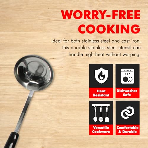 Chef Craft Select Cooking Ladle, 11.5 inch, Stainless Steel - size: 11.5 inch, style: Cooking Ladle