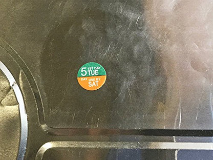 Dissolvable Tuesday Through Saturday 5 Day Food Rotation Labels, 3/4 Inch Use By Stickers, 500 Total Adhesive Labels on a Roll for Restaurant and Kitchen Prep – Made in the USA - color: Tuesday