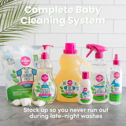 Dapple Baby Fragrance Free Bottle & Dish Soap - (3 Pack) 16.9 fl oz - Cleans Baby Bottles, Sippy Cups, Pacifiers, Breast Pumps, & More - Gently Removes Milk Film & Odors - Includes 1 Pump - size: 16.9 Fl Oz (Pack of 3)