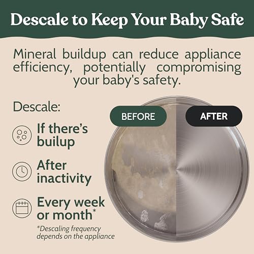 Roobi Descaling Solution Compatible with Baby Brezza. Specially Formulated to Clean & Descale Baby Appliances. Up to 2 Uses per Bottle, 2 Pack. Carbon Neutral. - style: Descaling Solution