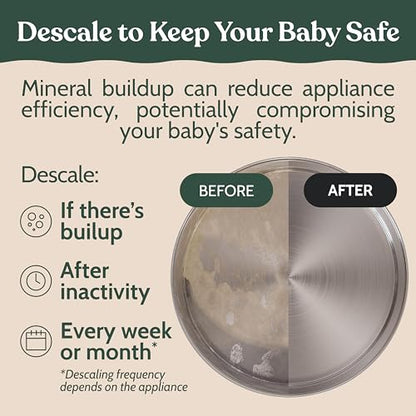 Roobi Descaling Solution Compatible with Baby Brezza. Specially Formulated to Clean & Descale Baby Appliances. Up to 2 Uses per Bottle, 2 Pack. Carbon Neutral. - style: Descaling Solution