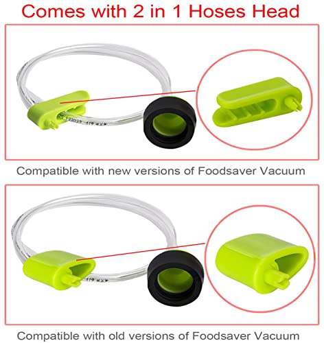 vacuum seal mason jar lids for FoodSaver Vacuum Sealer, Vacuum Seal Lid for 3.38 in Mason Jar,6 set vacuum stainless Steel Lids for Food Storage +Accessory Hose - size: 86mm