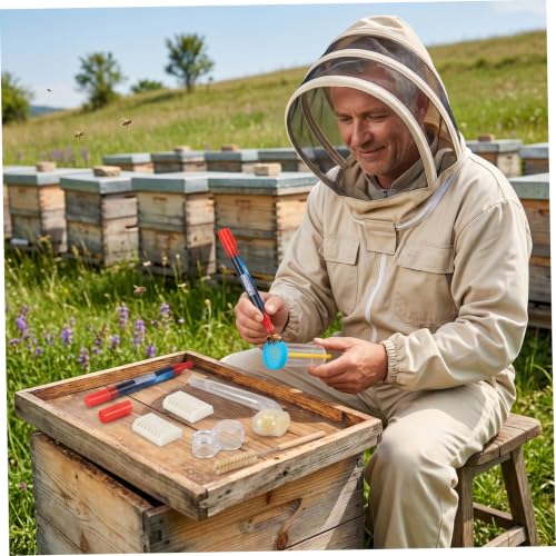 5 Pcs Queen Marking Kit Queen Bee Marking Pen Cage & Collection Tool Set Ideal for Beekeeping
