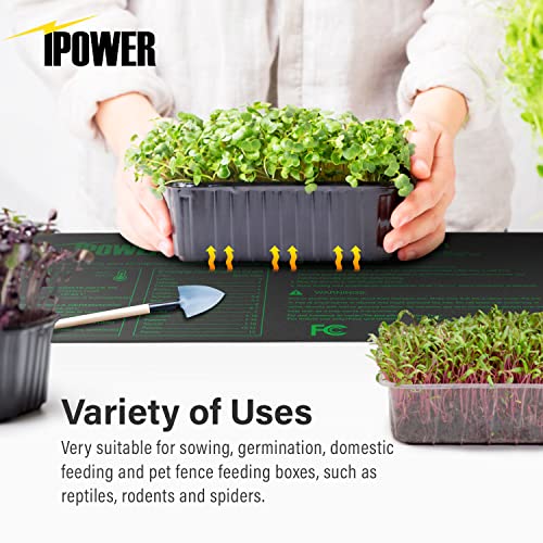 iPower GLHTMTPROLX2 2 Pack Upgraded Carbon Film 48" x 20.75" Seedling Heat Mat Durable Waterproof Indoor Warm Hydroponic Plant Germination Starting Pad - size: 48" x 20.75"(x2), style: Upgraded Carbon Film