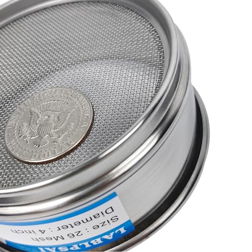 26 Mesh Lab Sieves 4" Diameter 304 Stainless Steel Wire Cloth Test Sieve for Industrial Laboratory Home - size: 26 mesh
