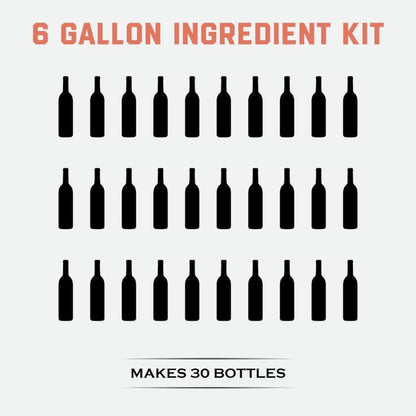 Fontana Wine Making Ingredient Kit - Merlot 6 Gallon DIY Kit | Premium Ingredients | Makes 30 Bottles
