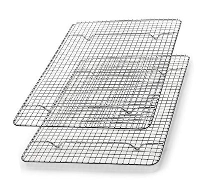 Spring Chef 8.5" x 12" Stainless Steel Cooling Racks, Wire Rack for Baking Sheet - Fits Small Quarter Sheet Pan - Perfect for Cooking, Baking, Grilling, Smoking - Dishwasher Safe - Set of 2 - size: 8.5"x12", style: 2 Pack