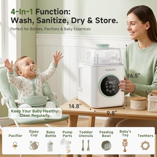 Baby Bottle Washer and Sterilizer with Dryer – 19-Min Fast All-in-One Machine for Baby Bottles, Pump Parts & Accessories, 3 High-Temp Sterilization Modes, 60 Cleaning Tablets - size: C3 Baby Bottle Washer