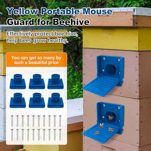 Bee Hive Entrance Reducer,6 Pack Beekeeping Supplies,Blue Plastic Beehive Entrance Reducer,Beehive Ventilation Opening Window,Portable Bee Nest Door Entrance,Bee Hives Boxes Starter Kit for Beekeeper - color: Blue-6pcs