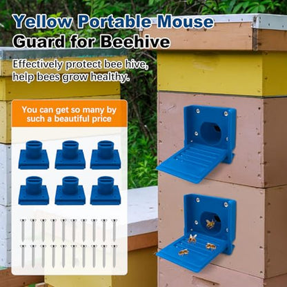 Bee Hive Entrance Reducer,6 Pack Beekeeping Supplies,Blue Plastic Beehive Entrance Reducer,Beehive Ventilation Opening Window,Portable Bee Nest Door Entrance,Bee Hives Boxes Starter Kit for Beekeeper - color: Blue-6pcs