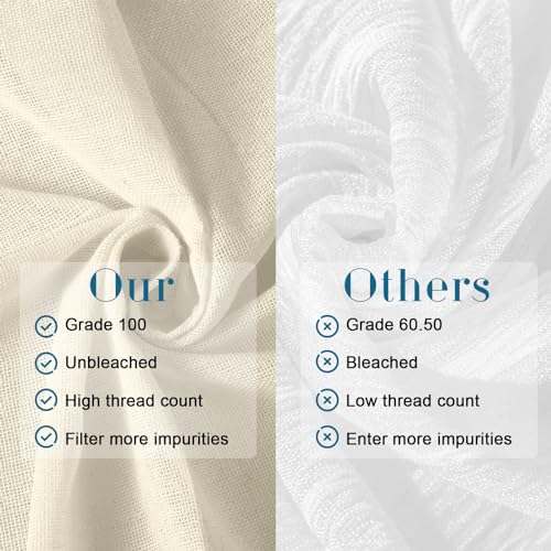 Peryiter 60 Pcs 20 x 20 Inches Cheese Cloths Bulk, Grade 100, Hemmed Reusable Cheesecloth Bag for Straining Unbleached Cotton Muslin Cloth for Cheese Making, Cooking, Baking, Butter, Juicing, Turkey