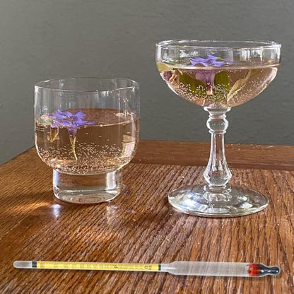 Hydrometer Alcohol Meter, Hydrometer Alcohol 0-200 Proof and Tralle Hydrometer, Alcoholmeter for Liquor/Moonshine/Proofing Distilled, Alcohol Proof Tester for Beginners and Experts Alike(2 Pcs)