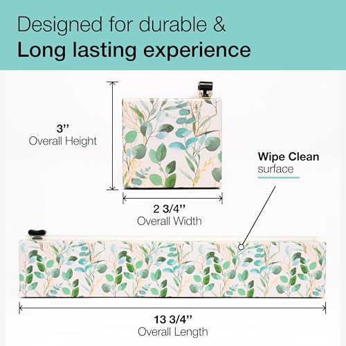 ChicWrap Eucalyptus Refillable Plastic Wrap Dispenser - One 12" x 250' Roll of Professional Grade Plastic Wrap - BPA Free and Kosher Certified - Reusable Dispenser w/Slide Cutter - style: Eucalyptus