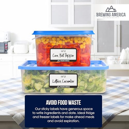 Dissolvable Food Labels for Food Containers - Made in USA - Great for Food Prep, Pantry, Canning, Freezer, Mason Jar Storage, Bottles and Rotation– No Scrubbing, No Residue - Black - color: Black