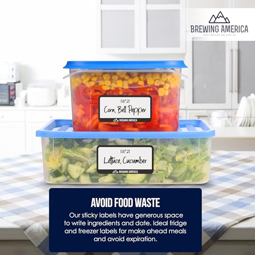 Dissolvable Food Labels for Food Containers - Made in USA - Great for Food Prep, Pantry, Canning, Freezer, Mason Jar Storage, Bottles and Rotation– No Scrubbing, No Residue - Black - color: Black
