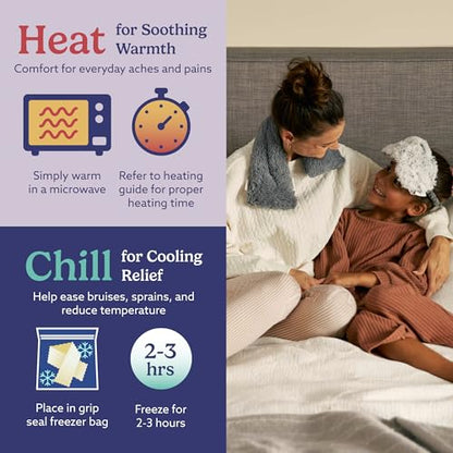 warmies Microwavable Neck & Shoulder Wrap - Soothing Relief Heating Pad for Neck - Lavender-Scented Warm Compress - Cooling Relief Weighted Shoulder Wrap for Aches & Pain - 19 x 5 x 3 in, Gray - color: Gray