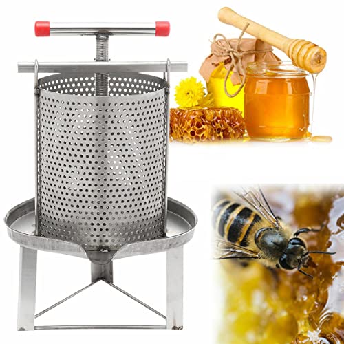 Fruit Wine Press Honey Wax Press Stainless Steel Manual Press, Honey Beeswax Extractor Natural Juice Press, Full Height 60CM