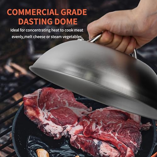 Smash Burger Press & Melting Dome Kit – 5.5" Grill Press + 8.9" Basting Cover | Heavy-Duty Stainless Steel Griddle Accessories for Flat Top Grill & Stovetop Cooking
