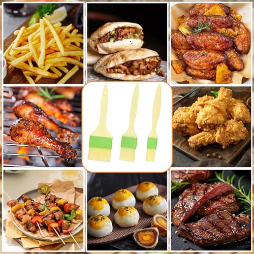 Natural Bristle Pastry Brush Set - 4pcs Wool Basting Brushes with Plastic Handles for Baking BBQ and Cooking