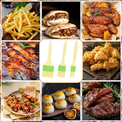 Natural Bristle Pastry Brush Set - 4pcs Wool Basting Brushes with Plastic Handles for Baking BBQ and Cooking